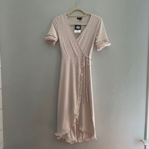 TOPSHOP Neutral Wrap Dress - NWT!